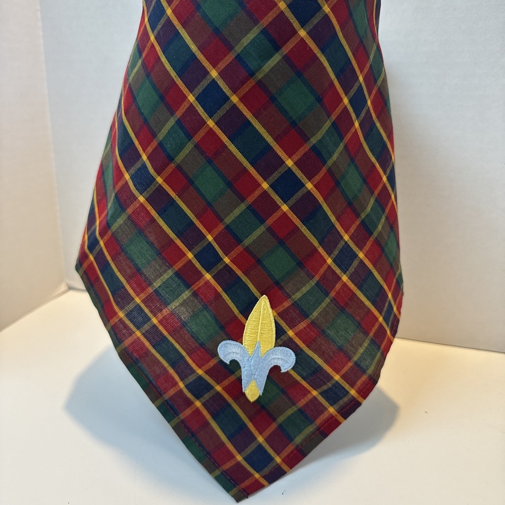 Cub Scouts Webelos Embroidered Patch Neckerchief Plaid Boy Scout